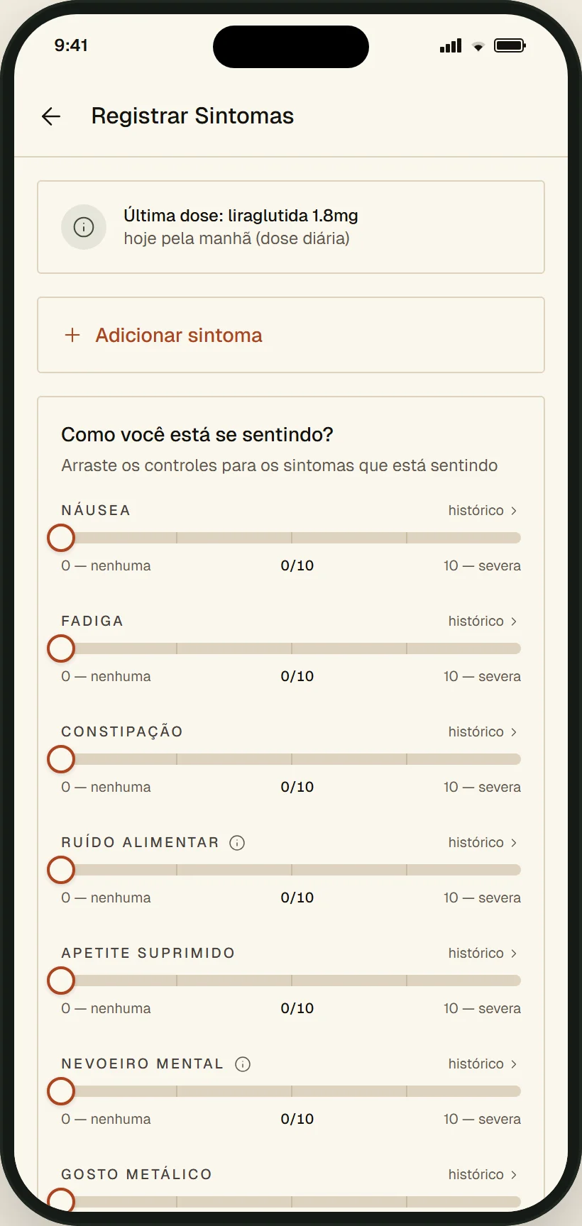 Seu dia a dia registrado, pronto para a próxima consulta